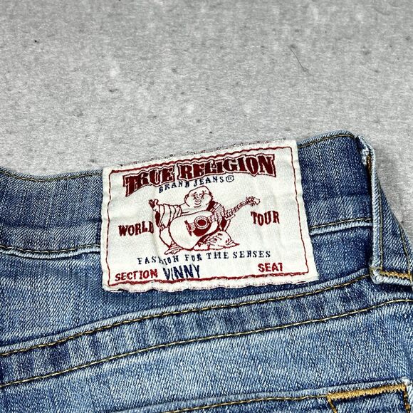 True Religion  VINNY Skinny Jeans Women 28x27 Flap Pockets Low Rise Medium Wash - Picture 11 of 16